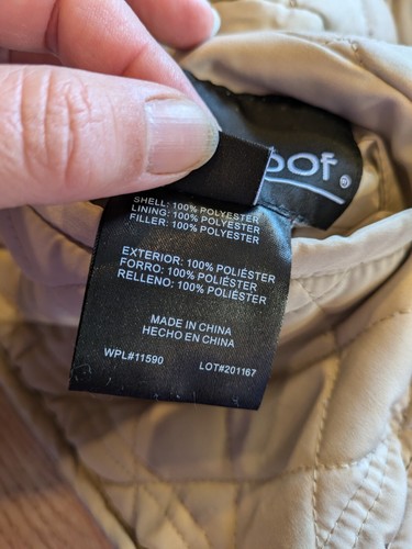 Weatherproof Women's Quilted Puffer Vest Off White And Tan - Picture 7 of 9