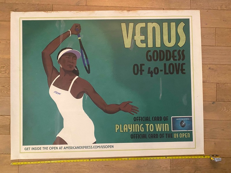 Vintage Venus Williams US Open American Express AMEX Tennis Poster 5x4 Feet