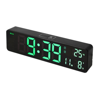 Digital Wall Clock Temp Date Week Display Wall-mounted Dual Alarms LED Clocks