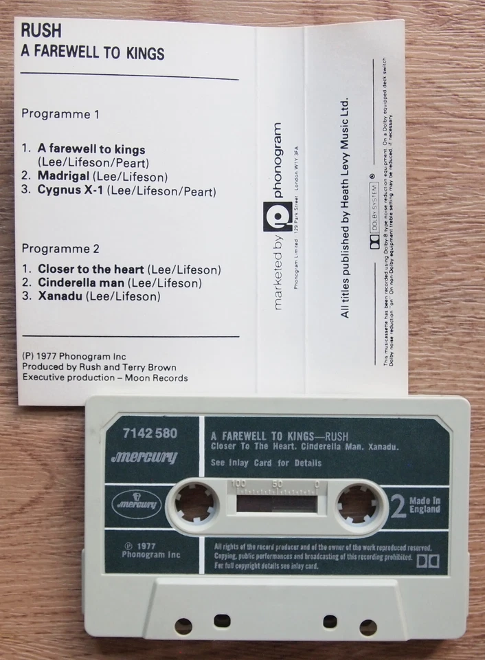 RUSH - A FAREWELL TO KINGS (MERCURY 7142580) 1977 UK CASSETTE TAPE PROG ROCK - Image 3 of 3