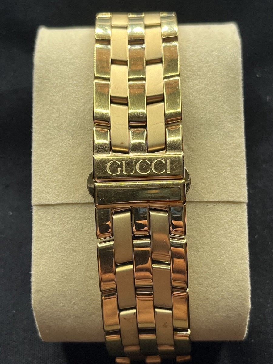 Gucci 5400L 18K Gold Plated Black Dial Women's Watch Vintage 1980