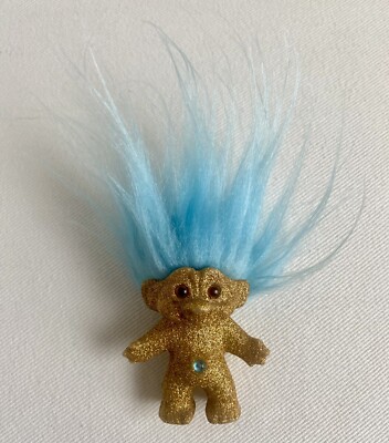Troll Doll DAM Limited Edition Dark Horse Blue Hair Gold Glitter Body 2012 RARE