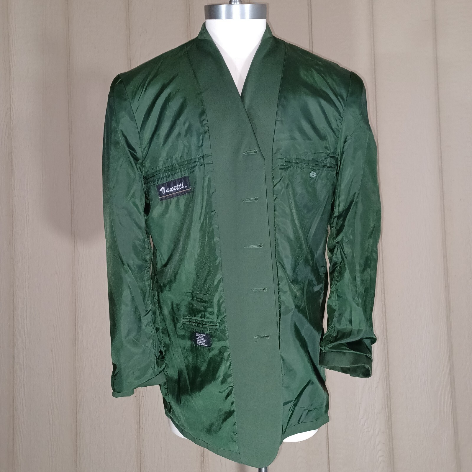 Blazer Mens 44R Green Suit Jacket Sport Coat Interview VINTAGE