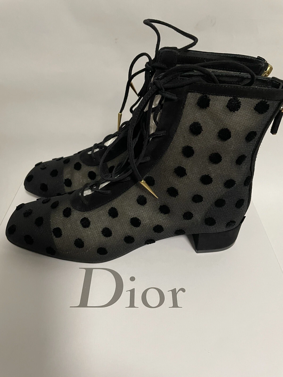 NEW Christian Dior Velvet Dots BABY D Boots size 37 from Spring 2018