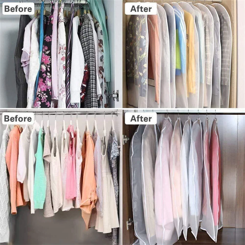 20X Kleidersack Anzughülle Kleider Schutzhülle Kleiderhülle Kleidersäcke 120x60 - Bild 2 von 4