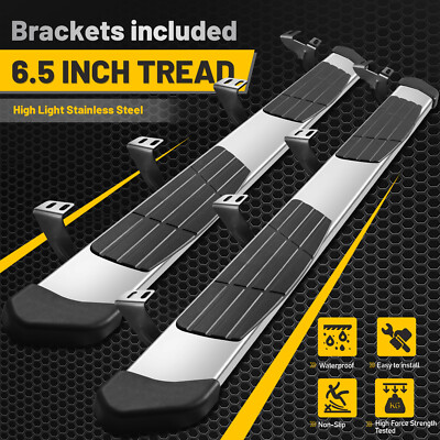 FOR 22-25 Toyota Tundra Crew Max Side Step 6.5'' Running Board Nerf Bar Flat SS T