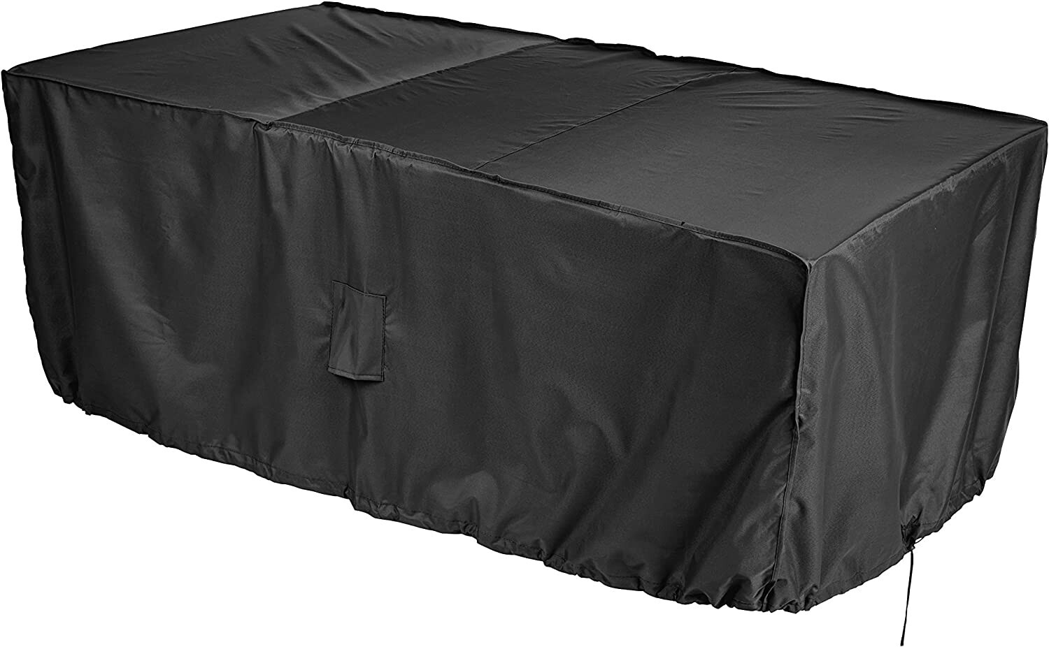 Large 6 Seater Rectangle Garden Table Cover Black Woven Polyester Heavy