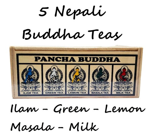 5 Gift Wood Box Nepal Himalayan Tibetan Loose Tea Green Ilam Masala ...
