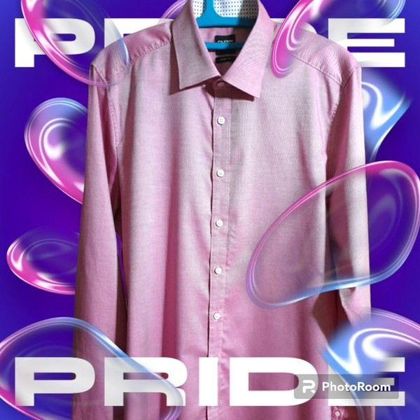 Men Olymp Shirt Pink Cotton 36 / S / 44