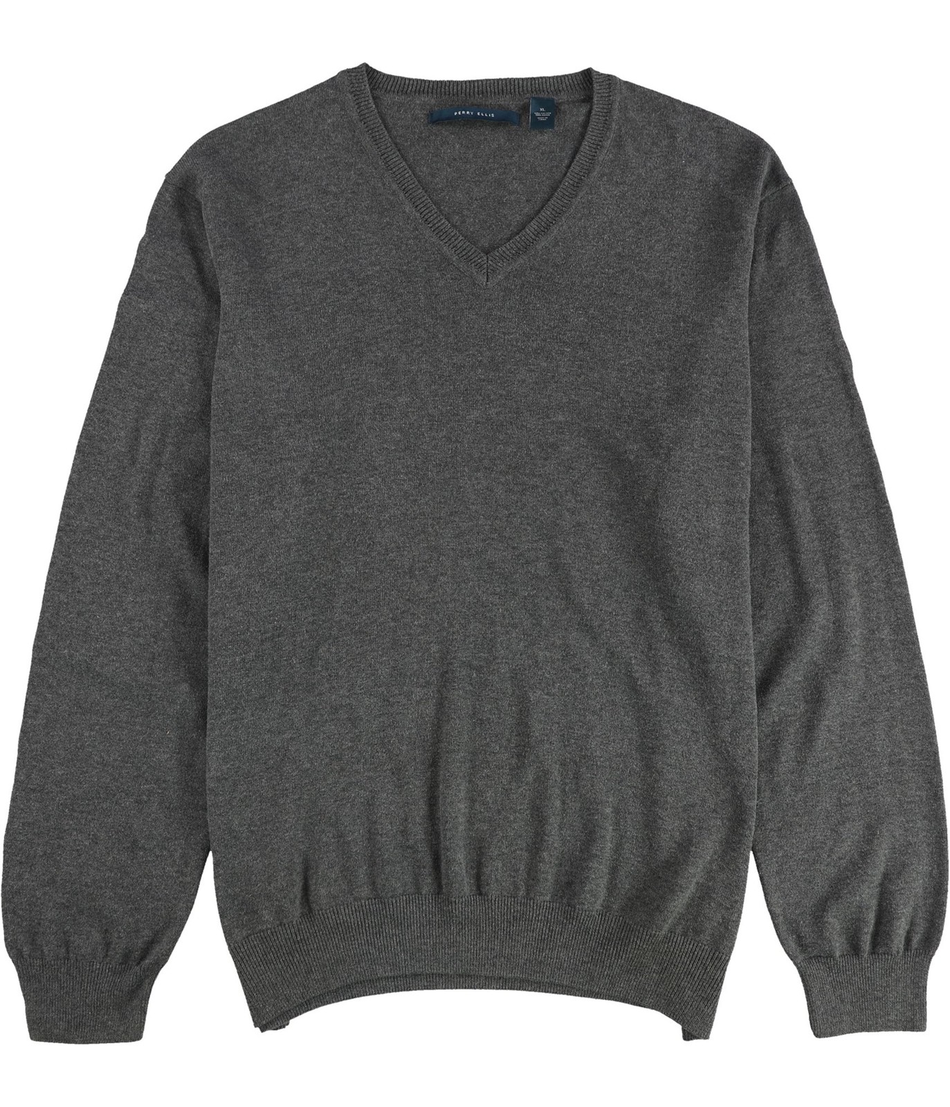 Мужской пуловер Perry Ellis с V-образным вырезом серый X-Large 5390₽