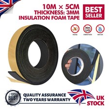 10mX5cm Foam Draught Seal Tape Strip Excluder Insulation Window Door 3mm