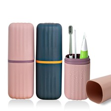 2 Pack Travel Toothbrush Holder, 2 in 1 Toothbrush and Toothpaste Case for Tr...