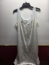 Vanity Fair Vintage white nylon tricot slip dress W lace trim. Nightie USA