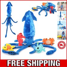 Cuddly Giant Squid and Sea Creature Plush Toy Set - Ideal Gift for Kids