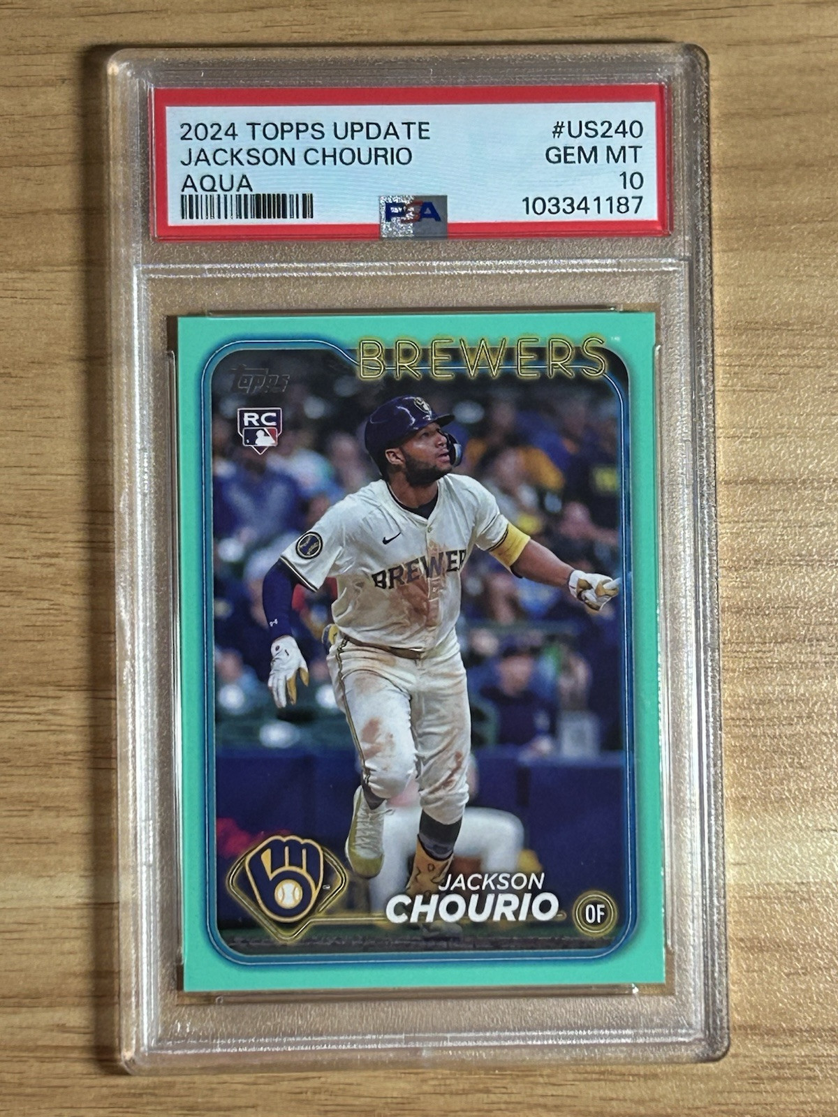 2024 TOPPS UPDATE AQUA #US240 JACKSON CHOURIO ROOKIE RC PSA 10