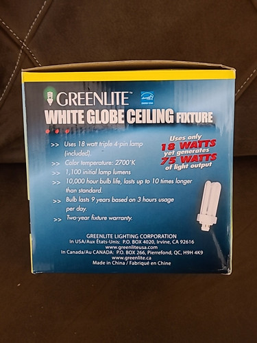 Greenlite White Globe Deckenleuchte - Farbtemperatur 2700k - schneller Versand - Bild 5 von 8