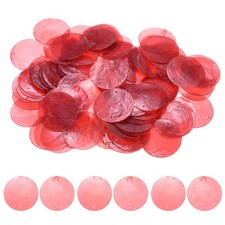 100-Pack Round Shells Pieces, 2 Inch Natural Shells for Crafts Red 