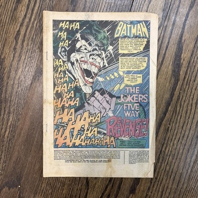 COVERLESS Batman 251 Reader Classic Adams O'Neil Joker's Five Way Revenge 1973