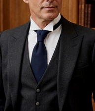 💎 Cravattone Plastron MAESTRAMI lana Blu per Tight e Abito Sposo Alta Qualità