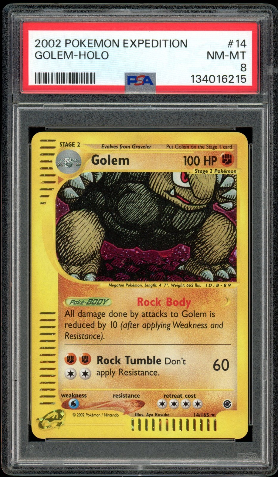 2002 Pokemon Expedition #49 Golem Holo PSA 8 NM-MT