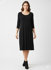 Vintage Chico's Travelers Dress Black Midi Shift Minimalist 3 (16/18)