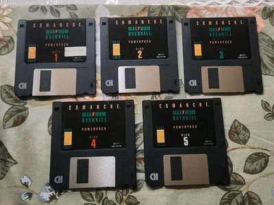 Comanche Maximum Overkill Powerpack Vintage 3.5'' Floppy Disk Set IBM PC 1-5