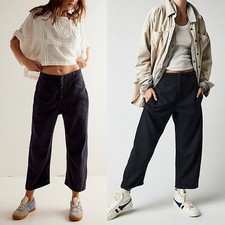 Free People Osaka Barrel Leg Cotton Straight Jeans