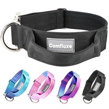 Tactical Dog Collar, Wide Thick Heavy Duty Dog Collar with Handle, Soft Neopr...
