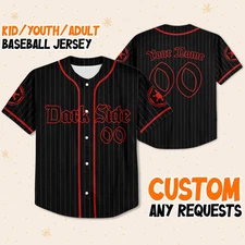 Personalized Star Wars Dark Side Striped Black Color Collection Matching Basebal