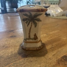 Ceramiczny uchwyt na szczoteczkę do zębów i pastę do zębów, palma z małpą wolnostojąca