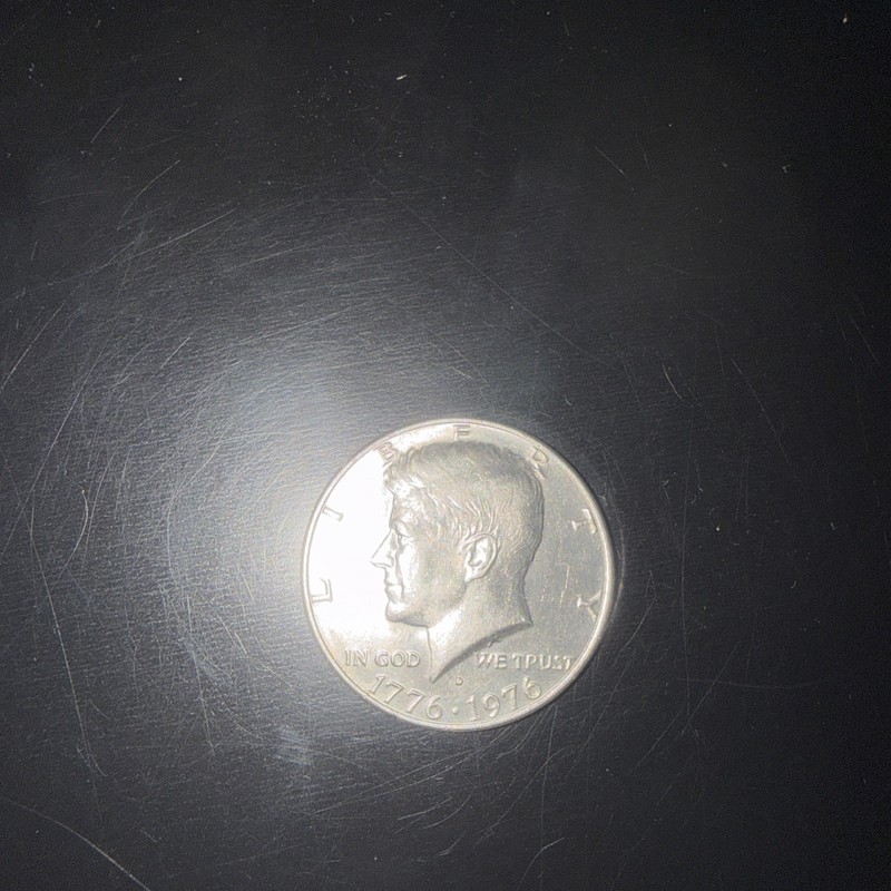 1776-1976-Kennedy Bicentennial 50 Cent Coin Denver folder filler - Circulated!