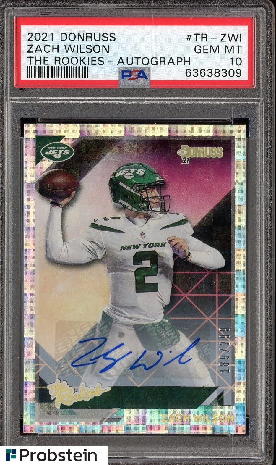 Zach Wilson Panini Donruss the Rookies #TRZWI Autograph