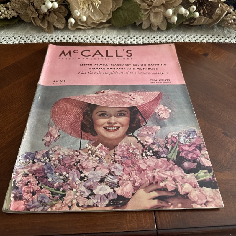VINTAGE , McCall Magazine June 1939 Complete , Contains Old Time Advertising