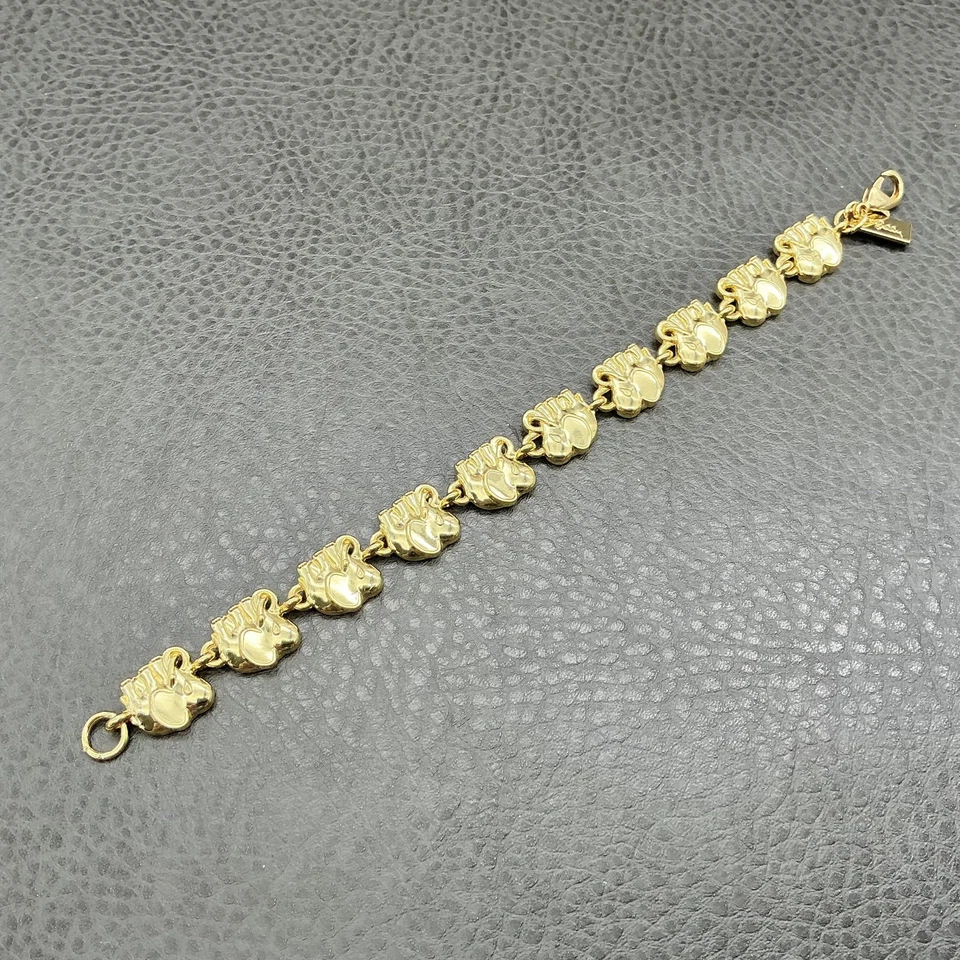 Pulsera de eslabones de elefante Lily Pulitzer para mujer tono dorado dije broche de langosta 7,5" Foto 2 de 4