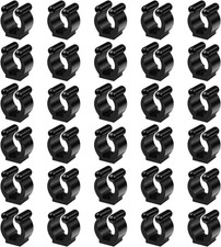 30 Black Billiards Cue Clips - Regular Fishing Rod Storage Holders for Pool Cue