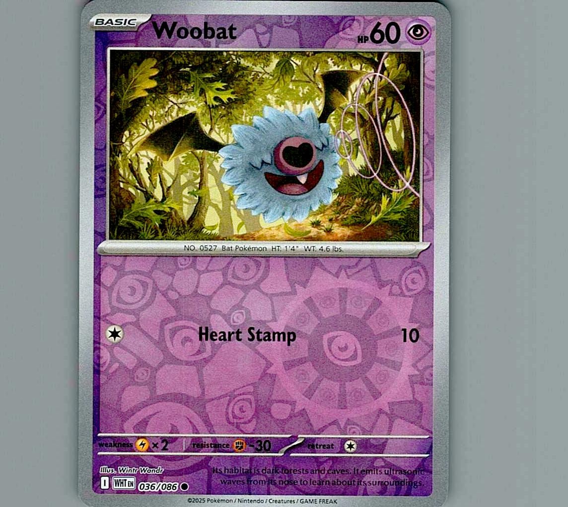 Woobat 036/086 White Flare WHT Reverse Holo Pokemon (A01H-RH-WHT)