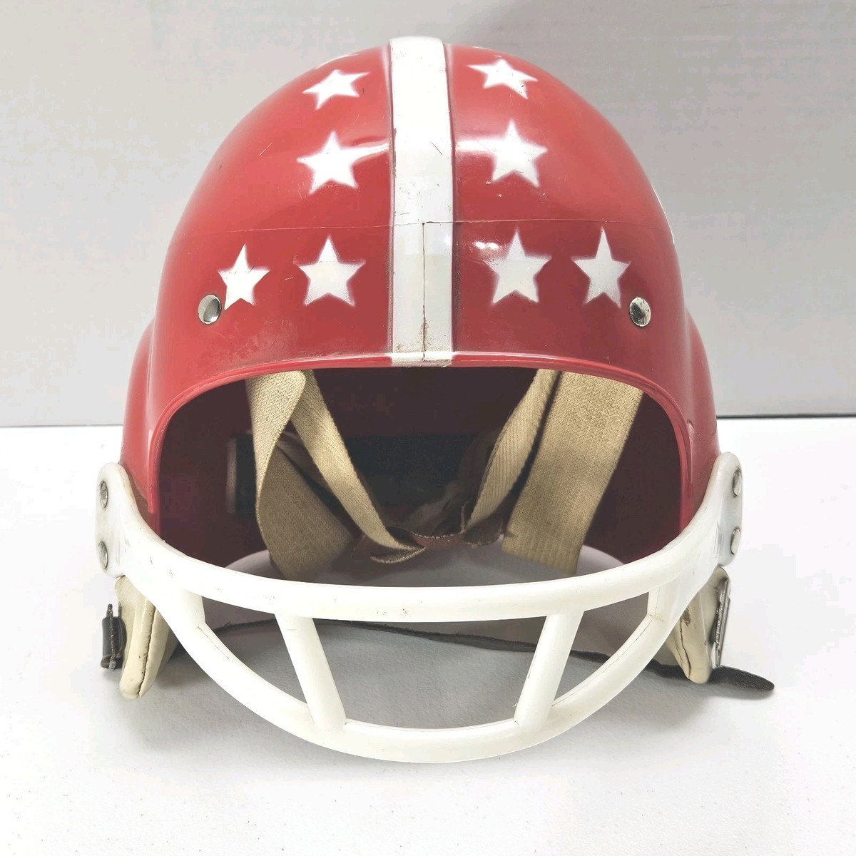 Vintage 1960's Franklin Hard Shell Football Helmet Patriots Decals