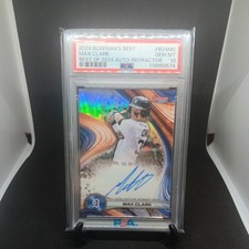 2024 Bowman's Best Max Clark Refractor On-Card Auto #B24-MC Tigers PSA 10 Gem