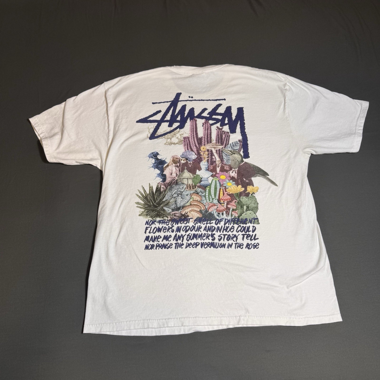 Stussy Psychedelic Big Logo Mushroom T Shirt Men's XL  Streetwear