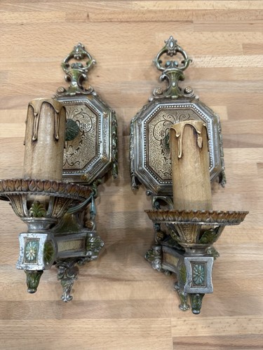 Pair Of Arts & Craft Style/Antique Wall Sconces (Old Will Need Rewiring) - 第 1/11 張圖片