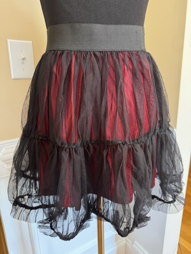 Social Collision Hot Topic Black Red Tutu Skirt Sz S Whimsigoth Fairy Goth - Picture 15 of 16