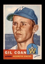 Near-mint To Mint 1953 Gil Coan Topps Baseball Card 133washington Senators