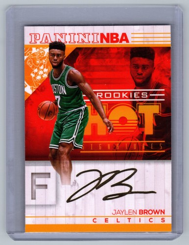 2016-17 Panini Hoops Jaylen Brown #2 RC Hot Signatures Rookie Gold Print Auto