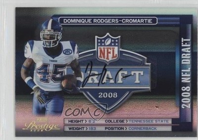 2008 Prestige Signatures 34/100 Dominique Rodgers-Cromartie Rookie Auto RC 9u7