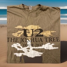U2 Band The Joshua Tree Shirt Medium Concert Tour 2017 Green Official Vintage