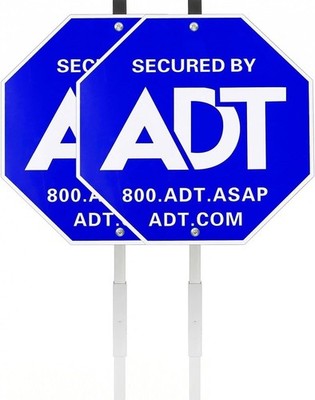 Security Sign 28 Inch Aluminum Yard Warning Signs with Stakes for Outdoor Home