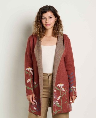 Toad & Co Merino Heartfelt Hoodie Women s Size S Sundown Pattern