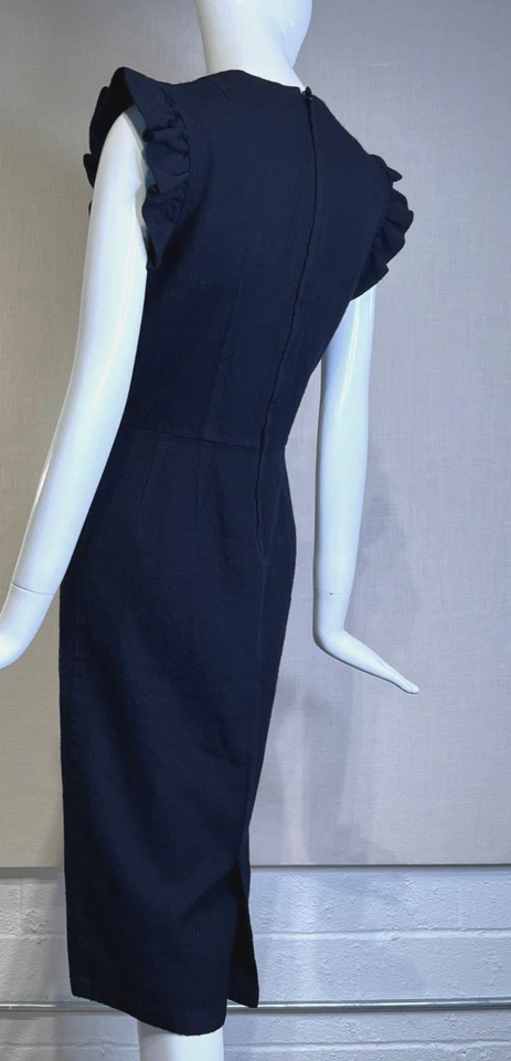 Vestido COMME DES GARCONS Robe de Chambre Azul Marino Lana Hervida Talla S, Vintage Japón Foto 3 de 4