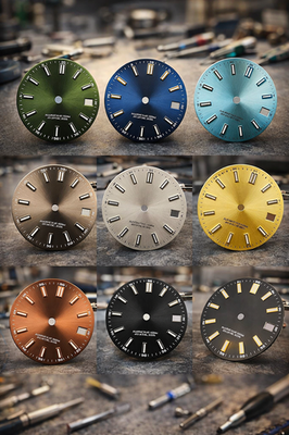 #ad NH35 Watch Dial 28.5mm BGW9 Luminous Blue Green Face for NH35 NH36 Mod $22.99