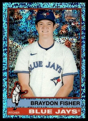 2025 Topps Heritage High Number Blue Sparkle Braydon Fisher RC Toronto Blue Jays